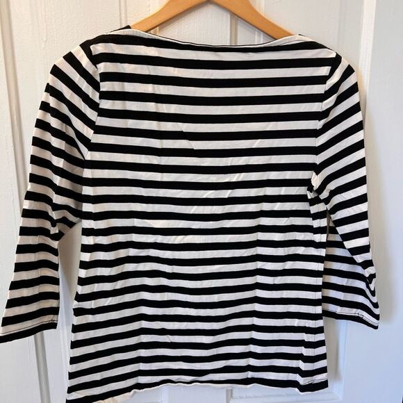 a new day // Palm Tree Embroidered Striped Boatneck Tee - Picture 5 of 5